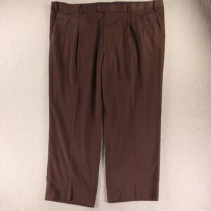 CM Gold Series Pants Mens 52x30 Brown Polyester Twill Big & Tall Pleated